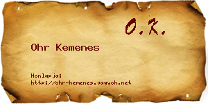 Ohr Kemenes névjegykártya